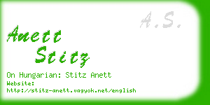 anett stitz business card
